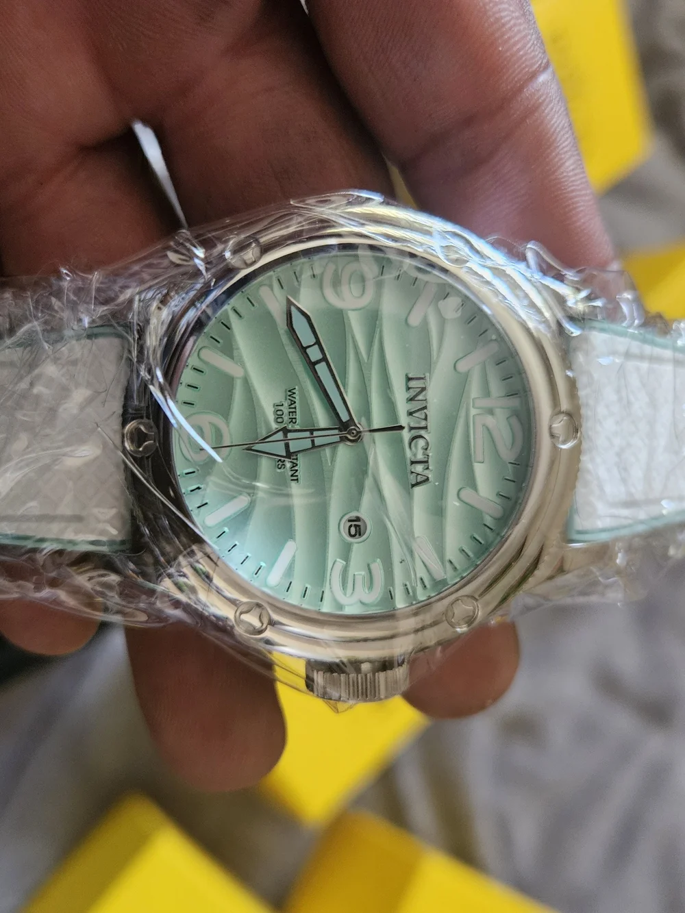 Invicta Silver Watch with Mint Green Dial 48mm